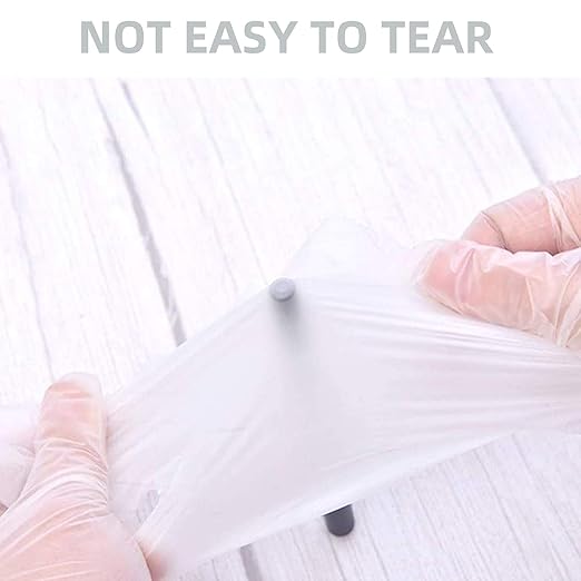 Disposable Medical Clear Vinyl Exam Gloves Industrial Gloves - Latex-Free & Powder-Free 100PCS - Medium
