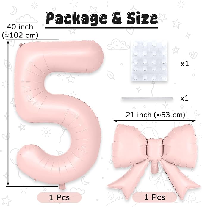 40 Inch Dusty Pink Number 5 - Image 2