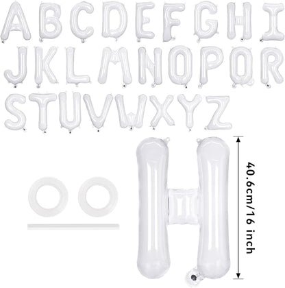 26 Pcs White Letter Balloons, 16 Inch Foil Alphabet Letter Balloons, Letter A-Z - Image 2