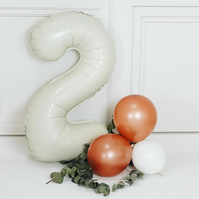 40 Inch Beige Number 6 Foil Balloon - Image 9