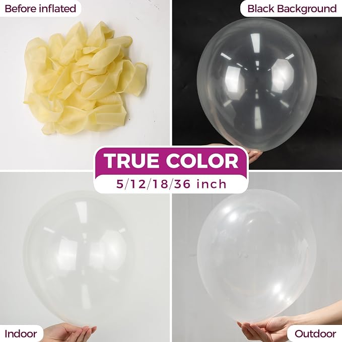 Bezente Clear Balloons Latex Round Helium Party Balloons 100 Pack 12 inch | - Image 2