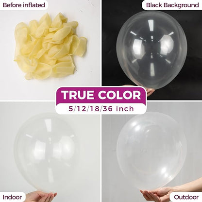Bezente Clear Balloons Latex Round Helium Party Balloons 100 Pack 12 inch | - Image 2