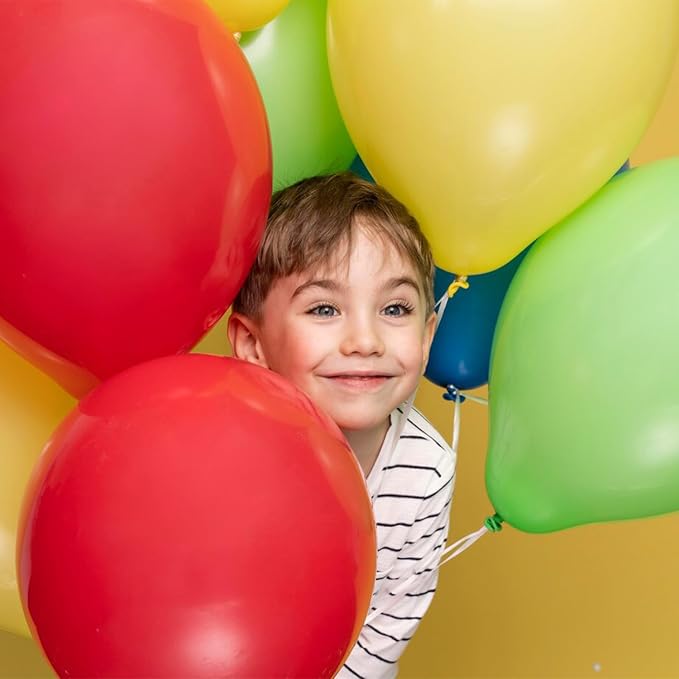 Assorted Rainbow Balloons 30 Pack 18 inch Round Bright Latex Balloons Assorted - Image 3