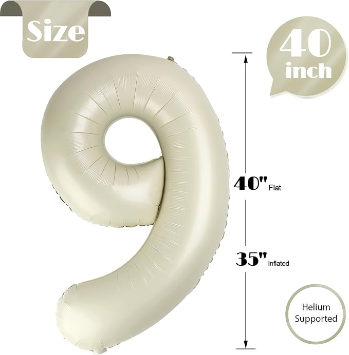 Cream 9 Balloon - Image 5