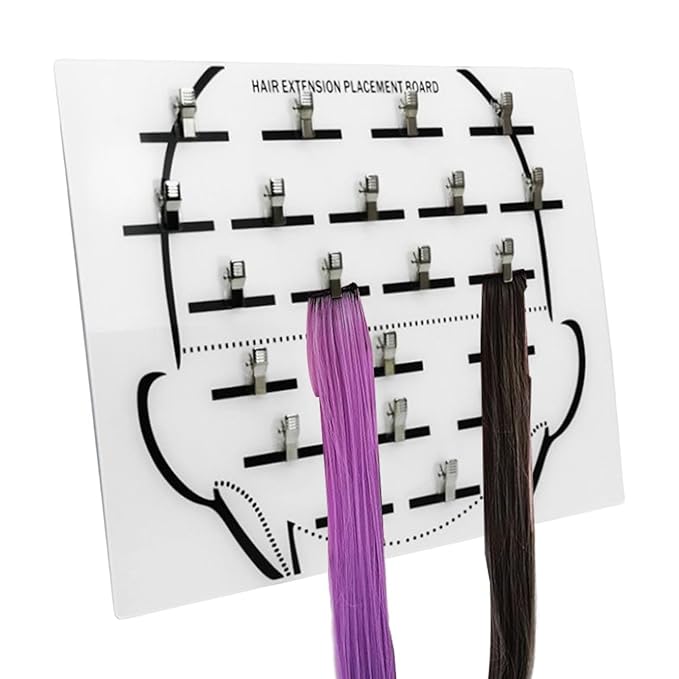 Acrylic Hair Extension Holder Board – Sturdy Styling Sectioning Plate with Clips for Hairpieces, Wigs, Wefts – Professional Salon Display & Storage Tool for Hair Extensions – Ideal for Home or Barber