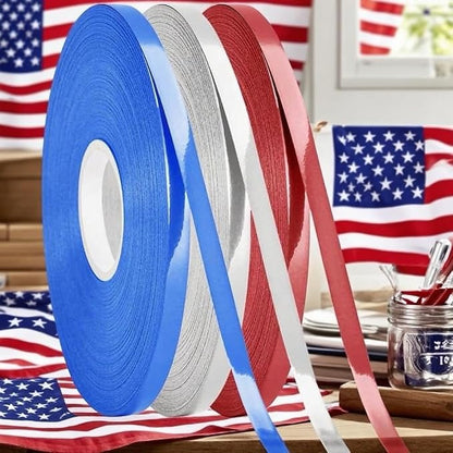 3 Rolls Patriotic Ribbon, 4th of July Curling Ribbon - Image 2