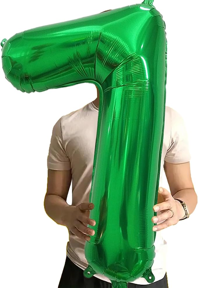 Number Balloons Green Party Balloon - Image 2