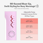 VODANA Professional Triple Flow Ceramic Hair Waver - Easy Beach Waves with Embedded Double Barrel Wave Iron. Experience Instant Heat, Long-Lasting Performance, and Quick Heat Up. (1.25 inch, Lavender)