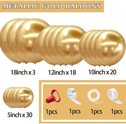 Gold Balloons Different Size 18 12 10 5in Chrome Metallic Gold Balloon Garland - Image 4