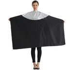 Professional Salon Cape Polyester Haircut Apron Shampoo & Chemical Resistant Haircut Cape,54”x62”,Silver & Black,C007011C-S