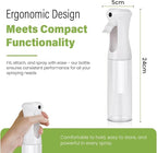 VIGOR PATH Continuous Spray Bottle for Hair – Fine Mist Mister for Styling, Cleaning, Plants, Pets, Salons, and Essential Oil Use (300ml / 10.1 oz, Clear)