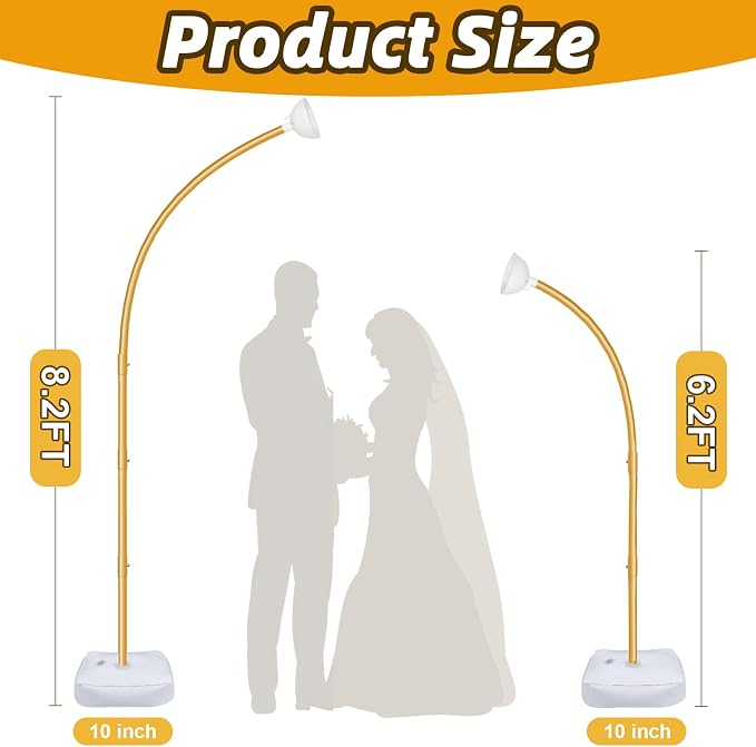 8.2FT & 6FT Balloon Arch Kit, Half Arch Balloon Stands - Image 2