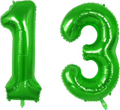 Number 13 Balloons for 13th Birthday Party Decorations, 0-100 Large No.13 by Joycard