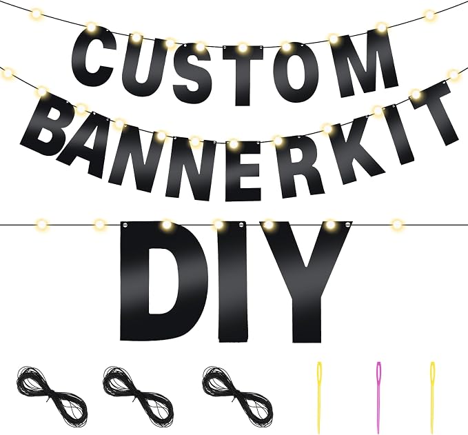 TaoBary 112 Pcs DIY Letter Kit Glitter Customizable Banner Letters Include 107 - Image 2