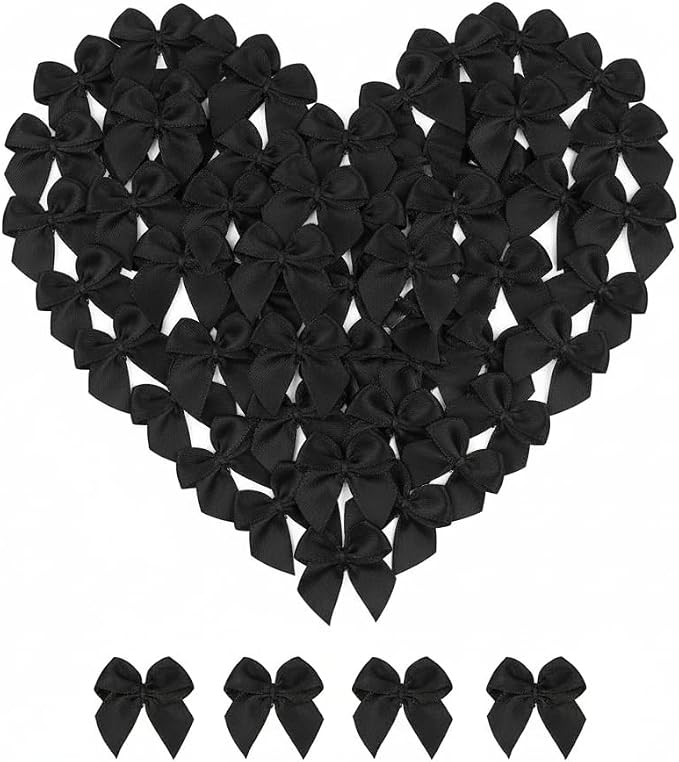 100 Mini Satin Ribbon Bows, Small Bows by GAJILON