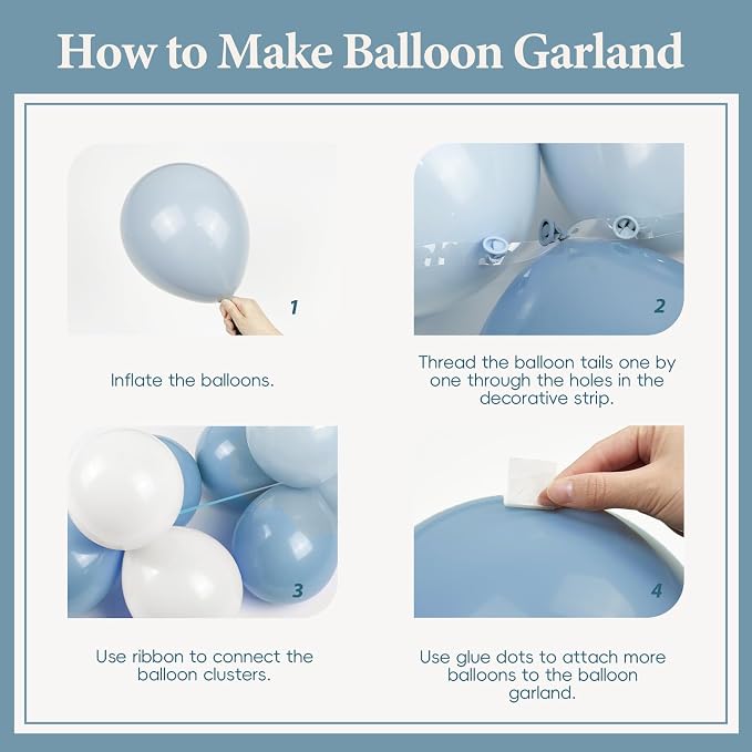 119pcs Dusty Blue Balloon Arch Garland Kit - Image 3