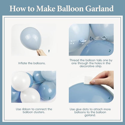 119pcs Dusty Blue Balloon Arch Garland Kit - Image 3