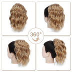 Ponytail Extension-12 Inch Drawstring Ponytail Hair Extensions for Women Synthetic Curly Wavy Fake Pony Tails Hair Pieces for Daily Party Use (Golden Blonde)