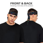 Men's Women Black Colorful Monarch Butterfly Sports Sweatband Multipurpose Novelty Head Ribbon Headdress for Yoga Athletic Spa