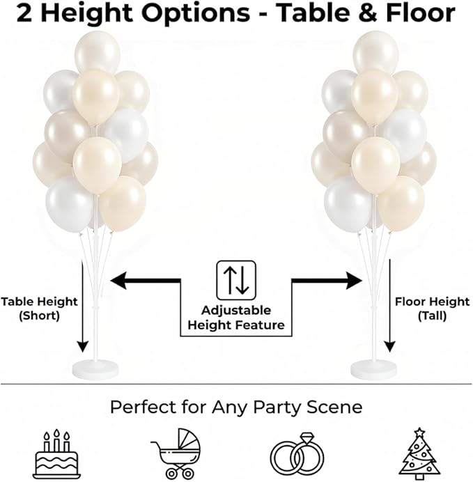 2 Sets 10" White Balloon Column Stand Kit - Image 3