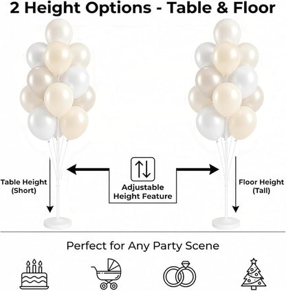 2 Sets 10" White Balloon Column Stand Kit - Image 3