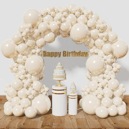Sand White Balloon Arch Kit 111Pcs 18 12 5 Inch Latex Party Balloons Garland by Kawkalsh