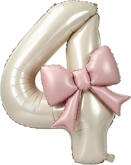 40 Inch Cream Number 4 Balloon by Unknown
