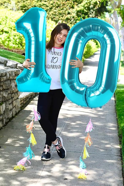 Number Balloons Light Blue 13 Balloon 40 inch - Image 4