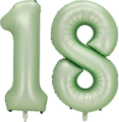 Sage Green Number 18 Balloon, 18 Balloon by BBPOOL