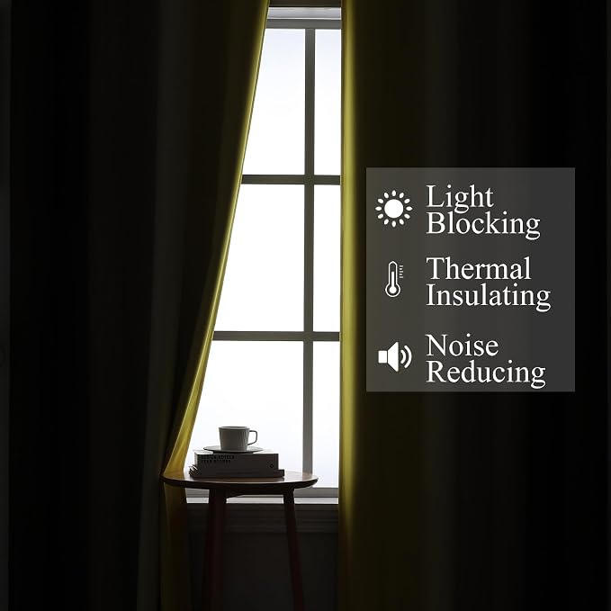 Brown and Yellow Blackout Curtains 45 Inch Length, Full Light Blocking Gradient - Image 3