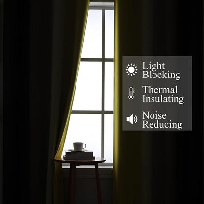 Brown and Yellow Blackout Curtains 45 Inch Length, Full Light Blocking Gradient - Image 3