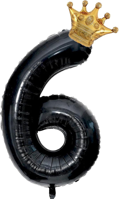 Black 6 Balloon Number, 40 inch Big 6th Birthday Balloon by Unknown