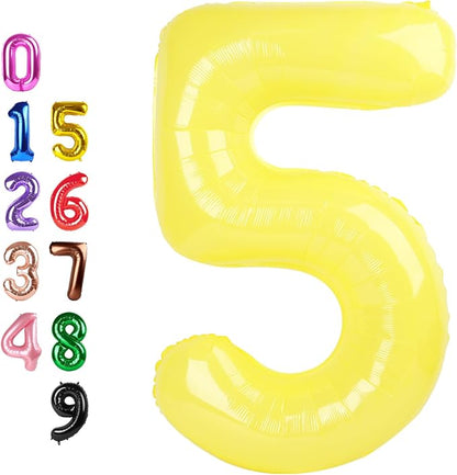 Number Balloons 5 Balloon Yellow by Enyeopd