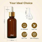 Easeen 48 Pack 2oz Amber Glass Dropper Bottles, Glass Eye Dropper Bottles for Essential Oils, Perfumes (Amber, 2oz)