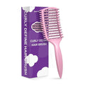 Curly Hair Brush & Curl Defining Brush – Easily Detangles Knots with Less Pulling – Styles Wet or Dry Hair, Tames Frizz for All Curl Types (Pink)