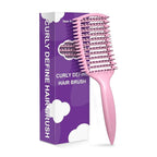 Curly Hair Brush & Curl Defining Brush – Easily Detangles Knots with Less Pulling – Styles Wet or Dry Hair, Tames Frizz for All Curl Types (Pink)