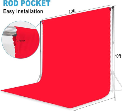 Red Photography Backdrop for Photoshoot, 10x10 FT | Versatile Studio Photo - Image 3
