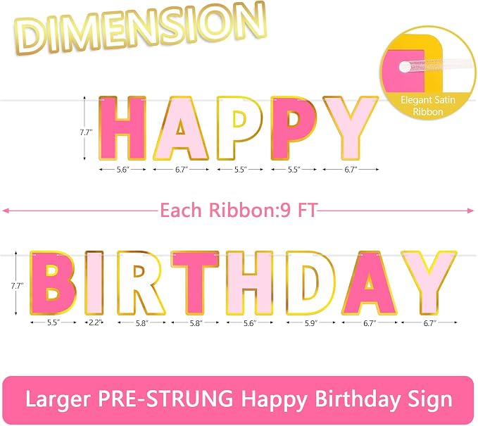 Pre-Strung Happy Birthday Banner - Image 2