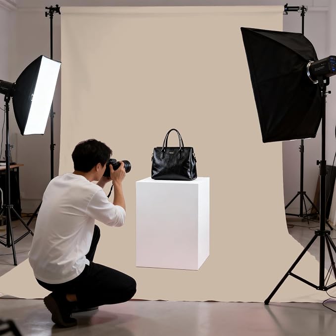 Beige Photography Backdrop for Photoshoot, Fabric 5x7ft | Polyester Studio - Image 4