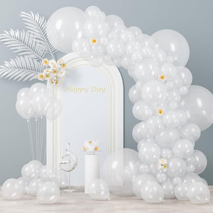 Voircoloria 130pcs Clear Balloons Garland Arch Kit, 18 12 10 5 Inch | by Voircoloria