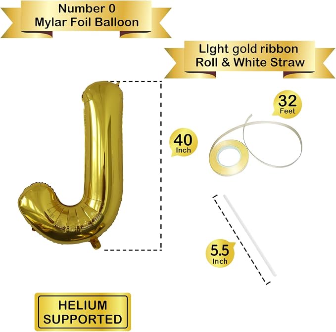 Letter Balloons Gold Party Balloon - Image 2
