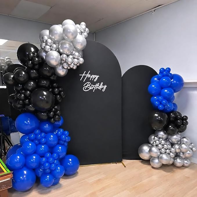 Royal Blue and Black Balloons Arch Garland Kit - Image 3