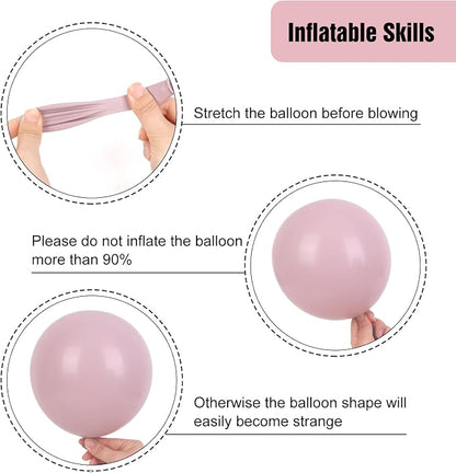 RUBFAC Dusty Pink Balloons 129pcs Different Sizes Pack of 18 12 10 5 Inch | - Image 3
