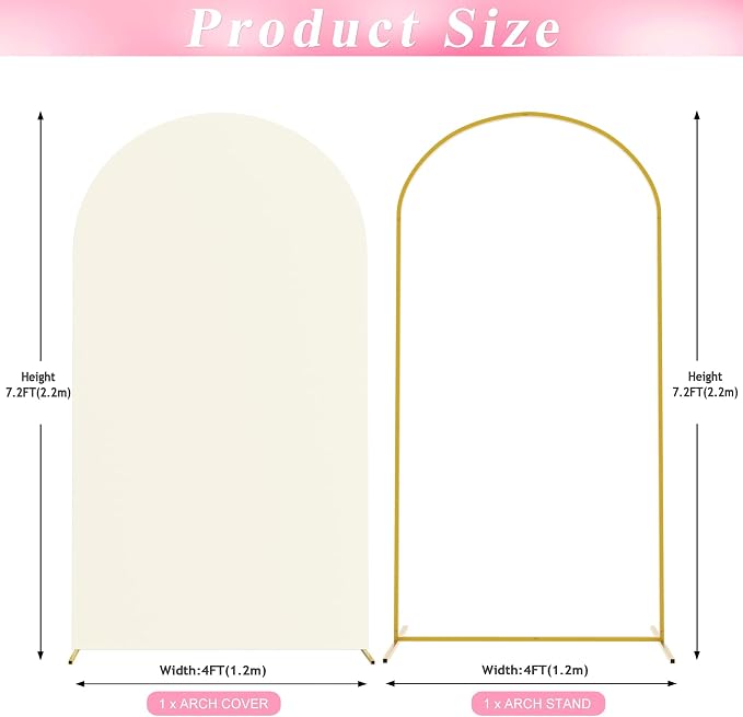 7.2FT Arch Backdrop Stand and Cover Set, Arch Stand - Image 2