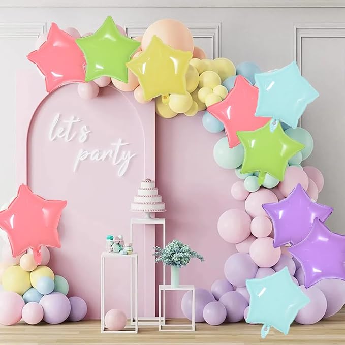 TONIFUL 30 Pcs Star Balloons 18 Inch Large Pastel Colorful Foil Balloons | - Image 4