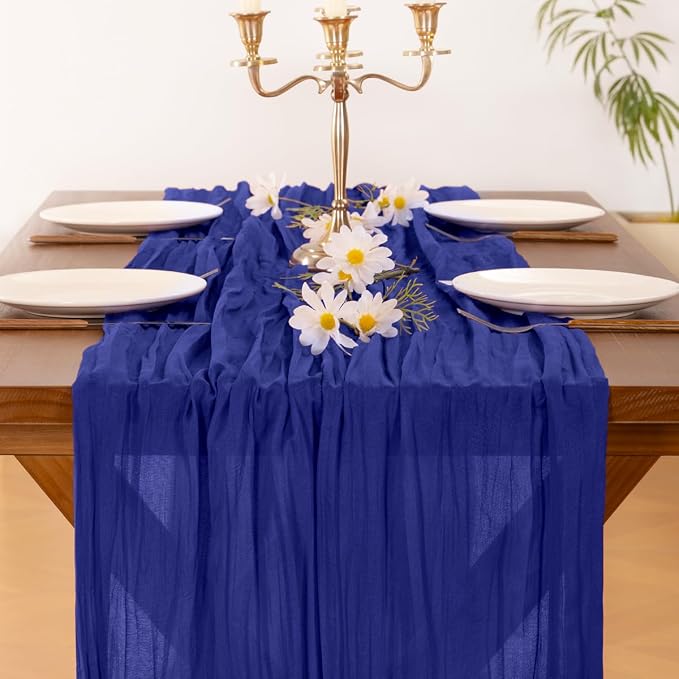 Cheesecloth Table Runner Summer Boho Wedding Birthday Party Home Decor | Royal - Image 5