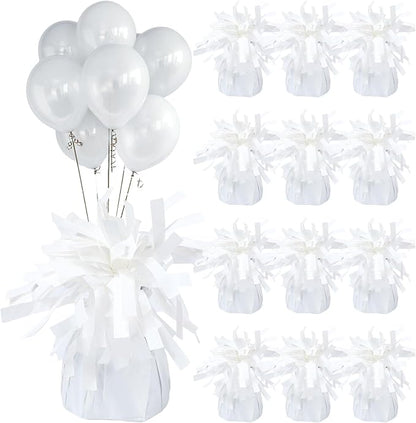 12 Pcs Balloon Weights White Metallic Anchor Balloon Holder by Unknown