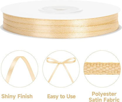 KINGLAKE Champagne Gold Satin Ribbon - Image 3