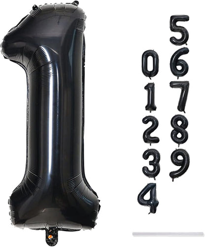 40 Inch Black Foil Balloon Number 1, Giant Self Inflating Number Balloons 0-9 - Image 9
