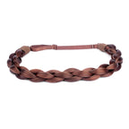 DIGUAN Chubby Narrow Synthetic Hair Braided Headband Classic Chunky Plaited Braids Elastic Stretch Hairpiece Women Girl Beauty, 58 g (Reddish Brown)